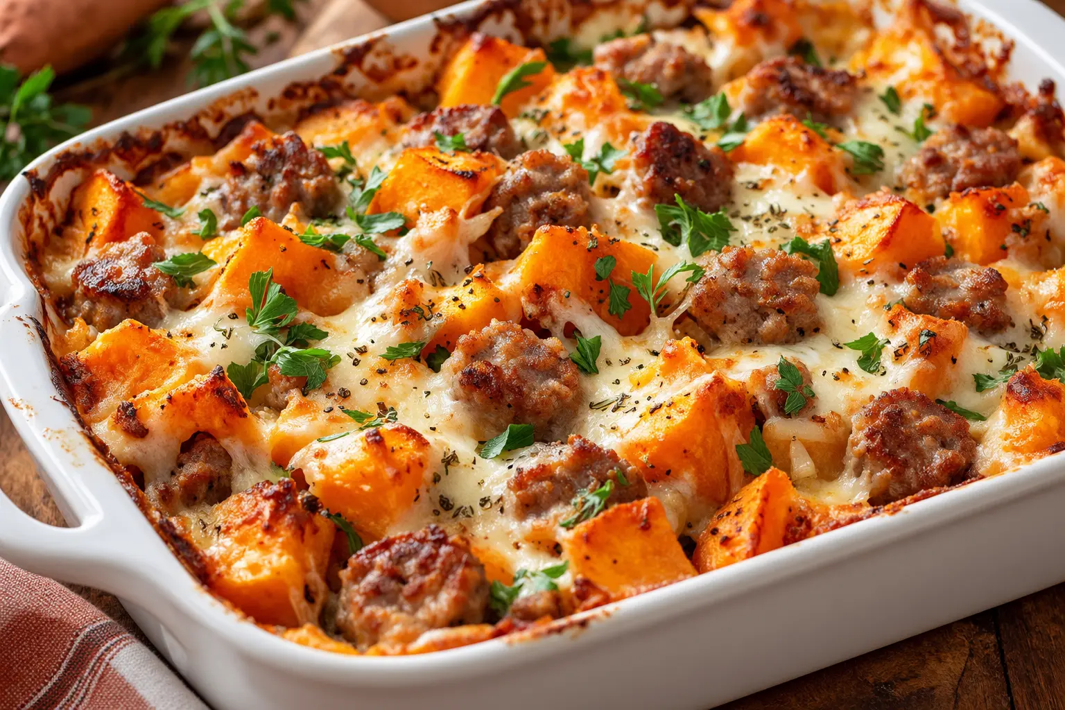 Fall Sweet Potato and Sausage Casserole