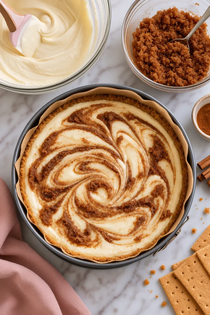 Cinnamon Swirl Cheesecake 5 Cinnamon Swirl Cheesecake Assembly