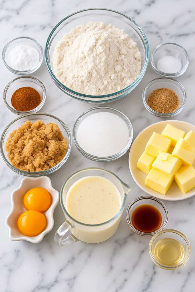 Soft Frosted Eggnog Cookies 3 Soft Frosted Eggnog Cookies Baking Ingredients Flat Lay