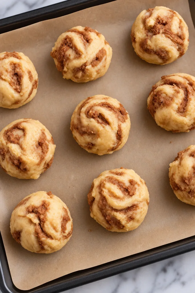 Cinnamon Rolls cookies with Cream Cheese Icing 9 Cinnamon Rolls Cookies Dough Balls