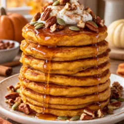 High-Protein Pumpkin pancakes recipe card