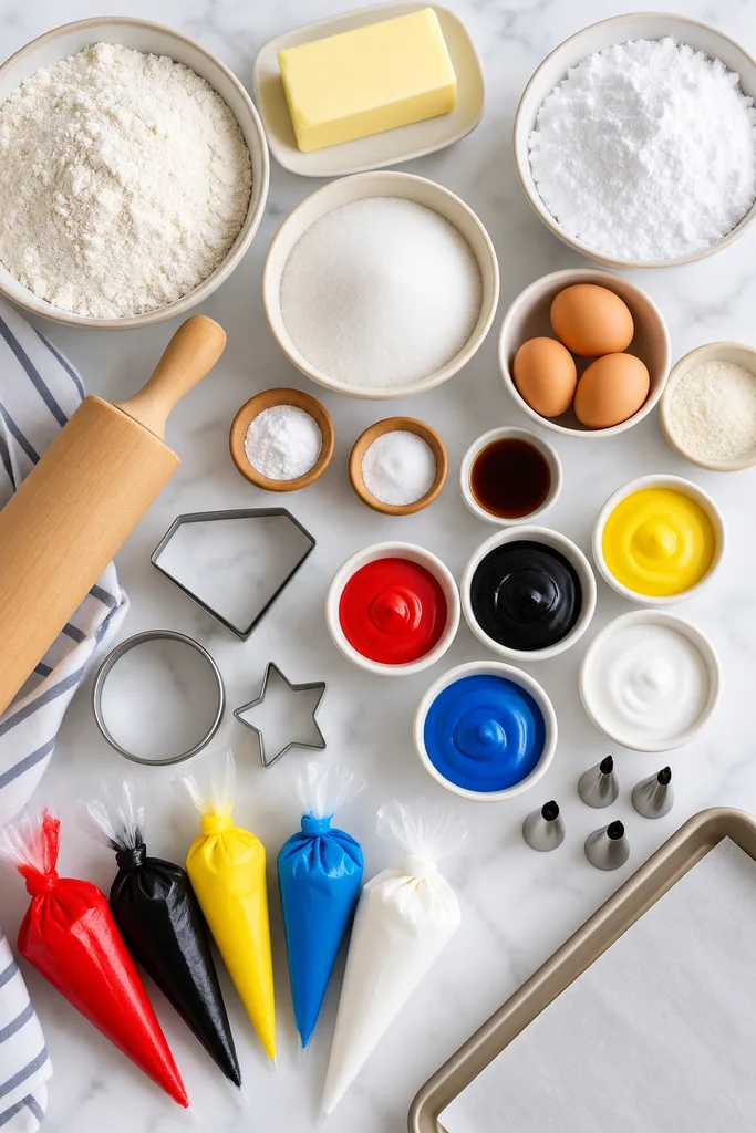 Super Easy Superhero Cookies Recipe 2 Superhero Cookies Baking Setup