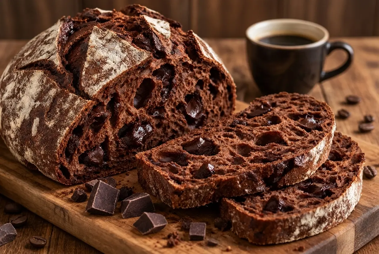 Double Sourdough Chocolate Bread with Coffee (Easy Beginner-Friendly Recipe)