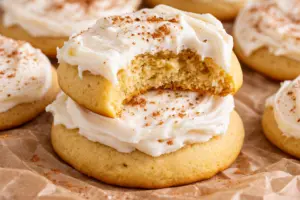 Soft Frosted Eggnog Cookies