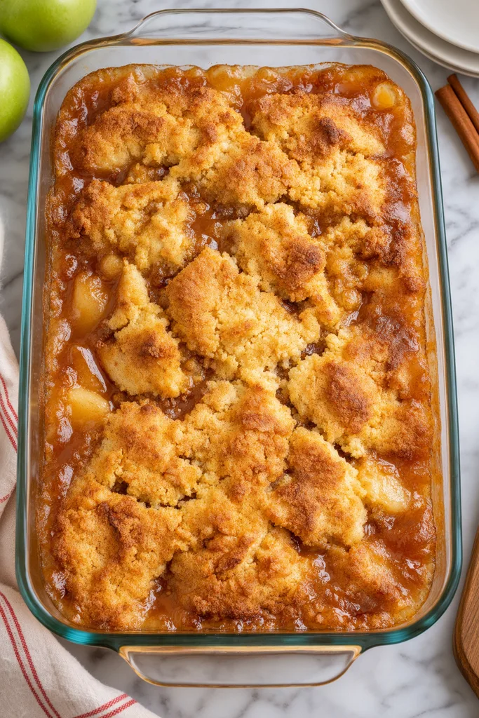 Freshly Baked Caramel Apple Dump Cake 
