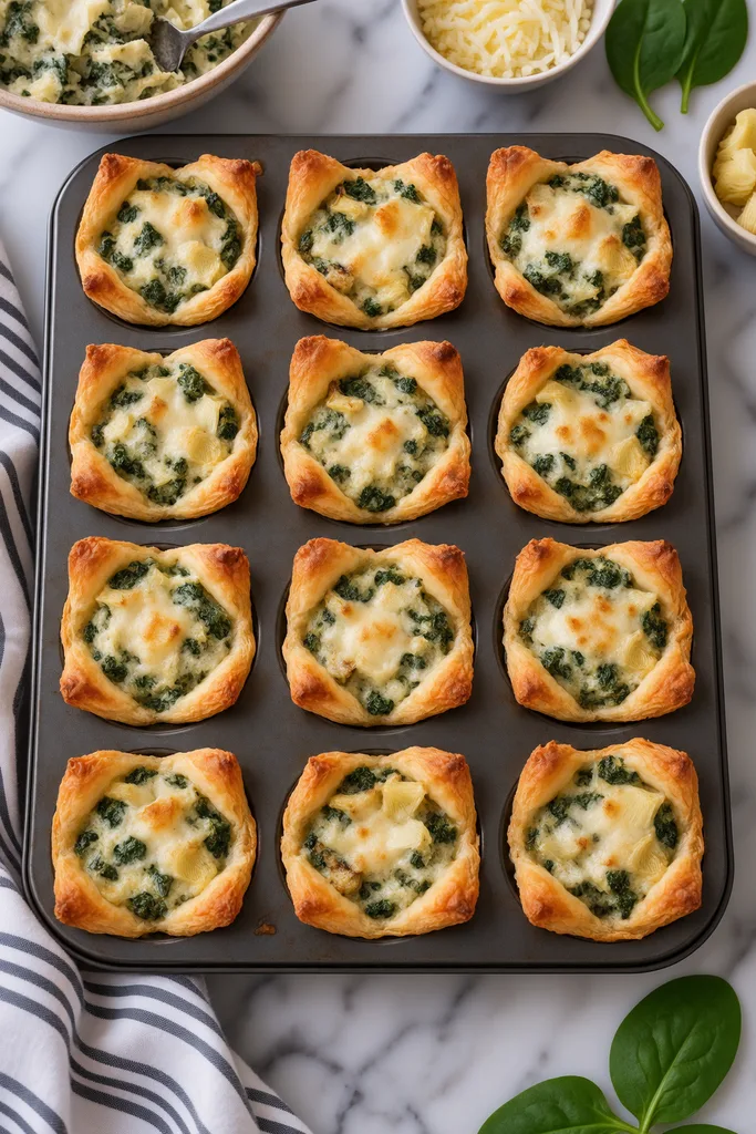 BOO! Artichoke and Spinach Bites Recipe 6 Golden Artichoke and Spinach Bites