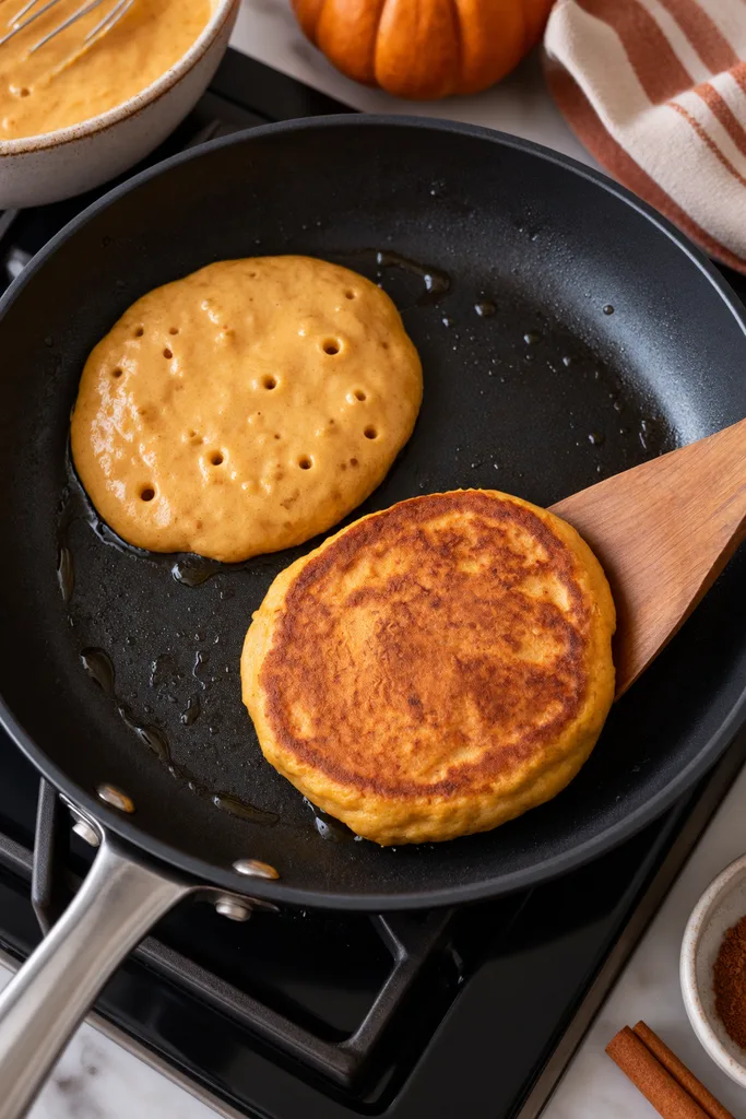 High Protein Pumpkin Pancakes Cooking 