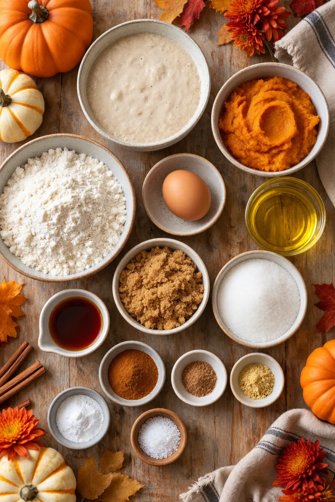 Ingredients for Sourdough Discard Pumpkin Bread
