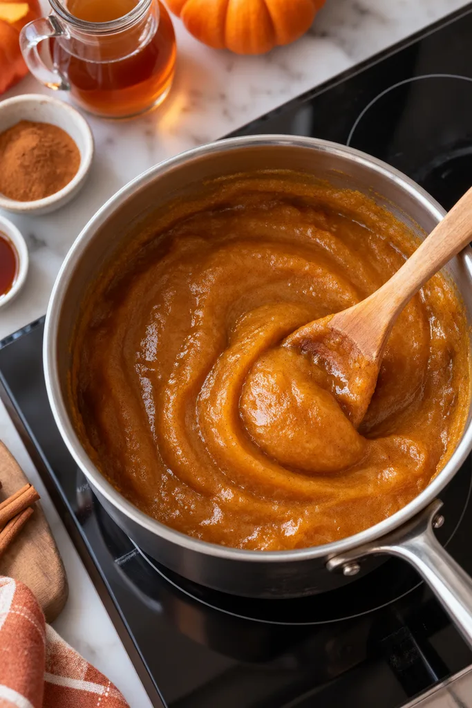 Spiced Pumpkin Butter with 6-Ingredients 4 Making Spiced Pumpkin Butter on the Stove