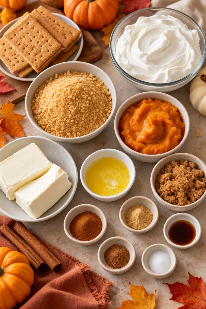  Mini No Bake Pumpkin Cheesecakes Ingredients 