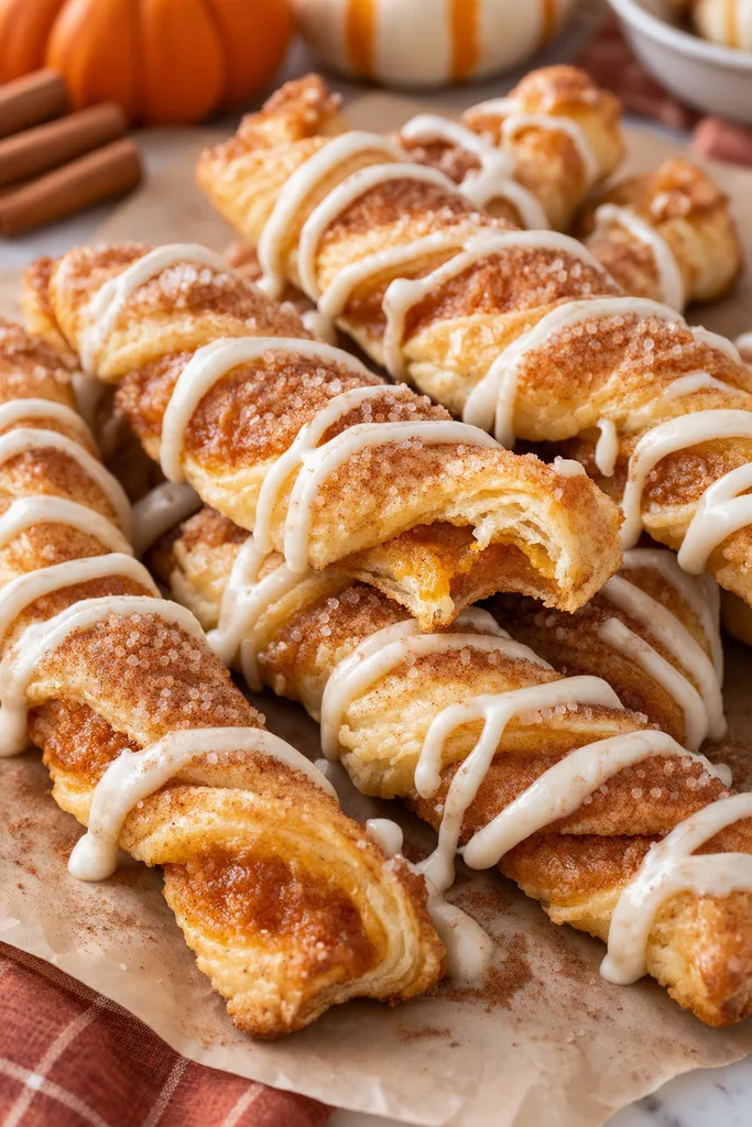 Flaky Sourdough Pumpkin Pie Twists Recipe 11 Flaky Sourdough Pumpkin Pie Twists with Icing