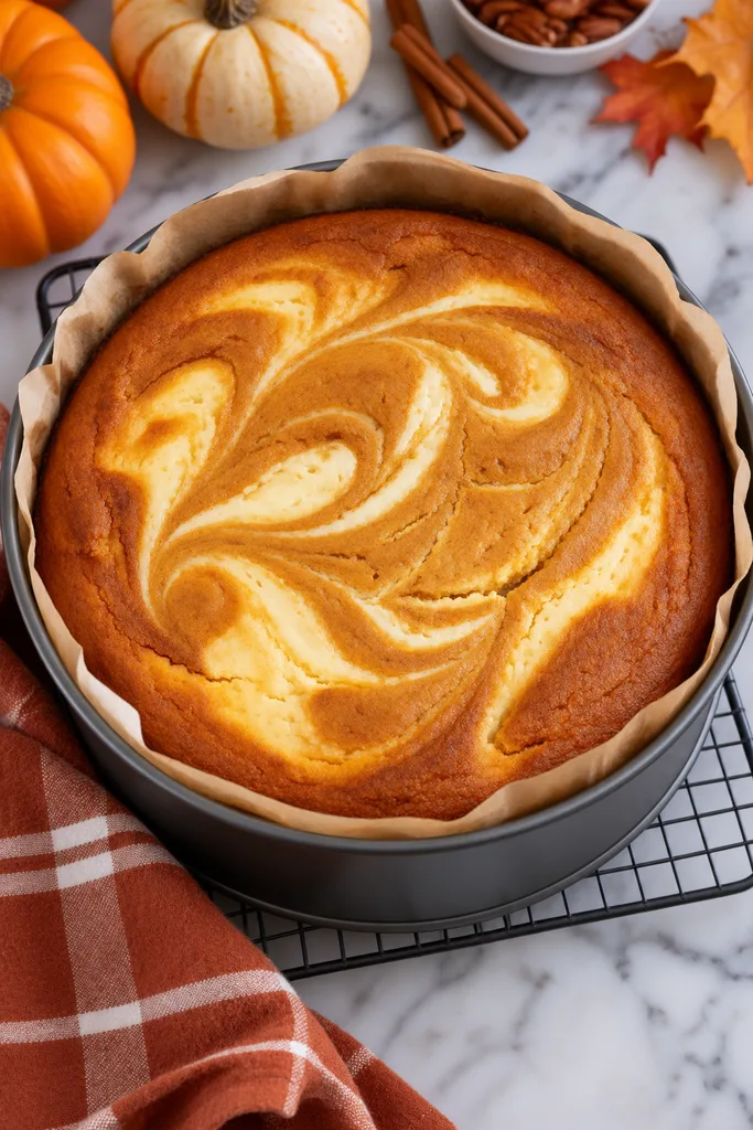 Creamy Pumpkin Cake Cheesecake Recipe 6 Pumpkin Swirl Cheesecake