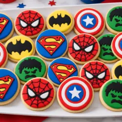 Super Easy Superhero Cookies Recipe 8 Superhero Cookie Party recipe card