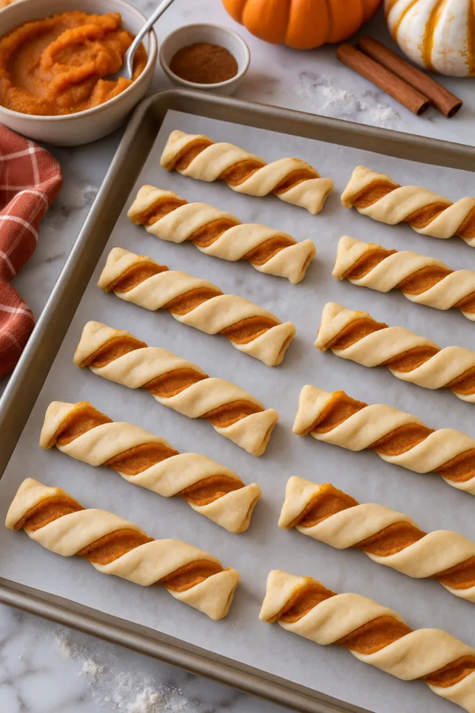 Flaky Sourdough Pumpkin Pie Twists Recipe 8 Twist the Pumpkin Pastry Strips