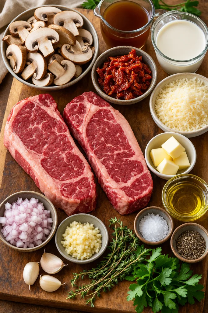 Juicy New York Strip Steak – Marry Me Steak Recipe 2 all ingredients for Marry Me Steak