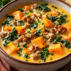 Creamy Sweet Potato and Sausage Soup (Slow Cooker, Instant Pot, Stove) 9 creamy sweet potato and sausage soup recipe card