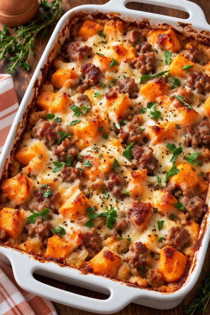Fall Sweet Potato and Sausage Casserole 6 fall sweet potato and sausage casserole
