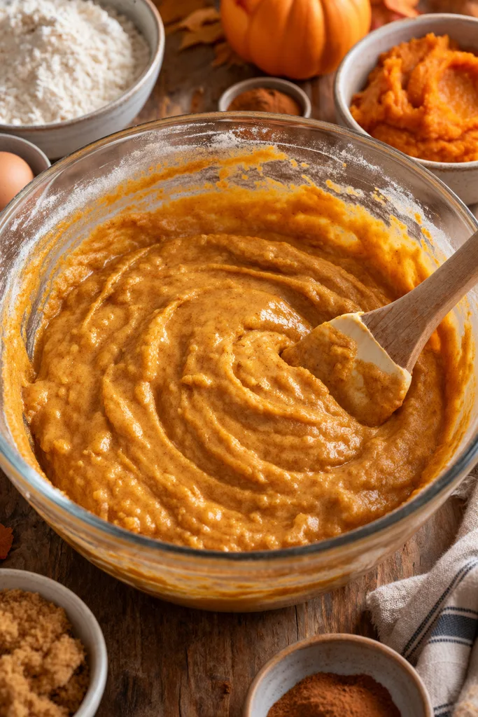 sourdough discard pumpkin bread batter