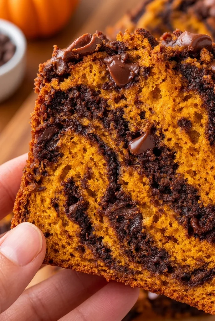 Pumpkin Chocolate Marble Bread (Soft & Moist) 9 How to Get a Beautiful Marble Effect