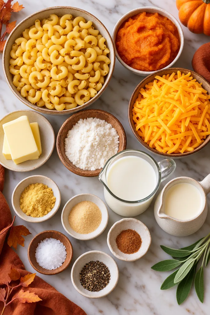 Pumpkin Mac and Cheese Ingredients