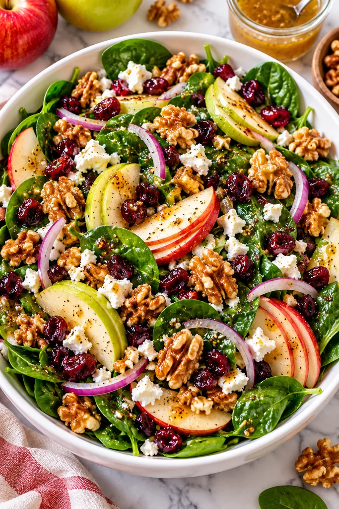 Apple Walnut Spinach Salad