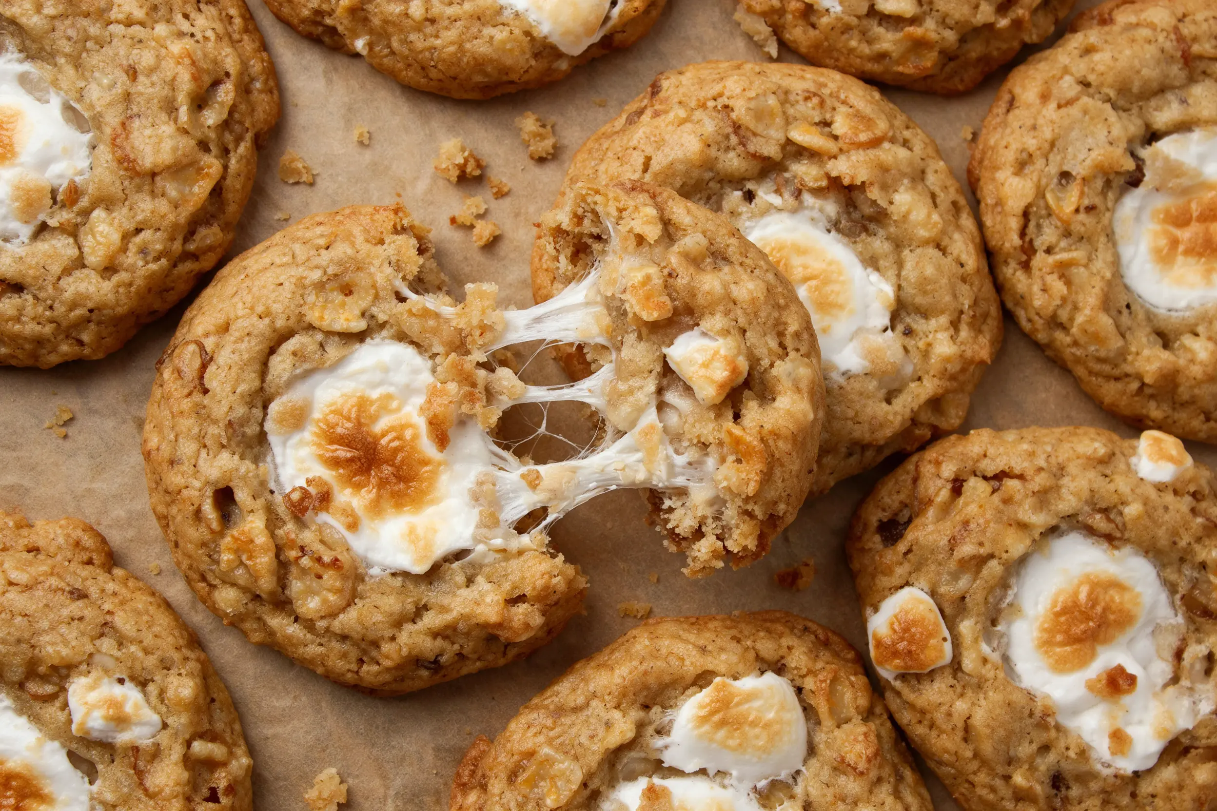 Brown Butter Marshmallow Crispy Cookies Recipe