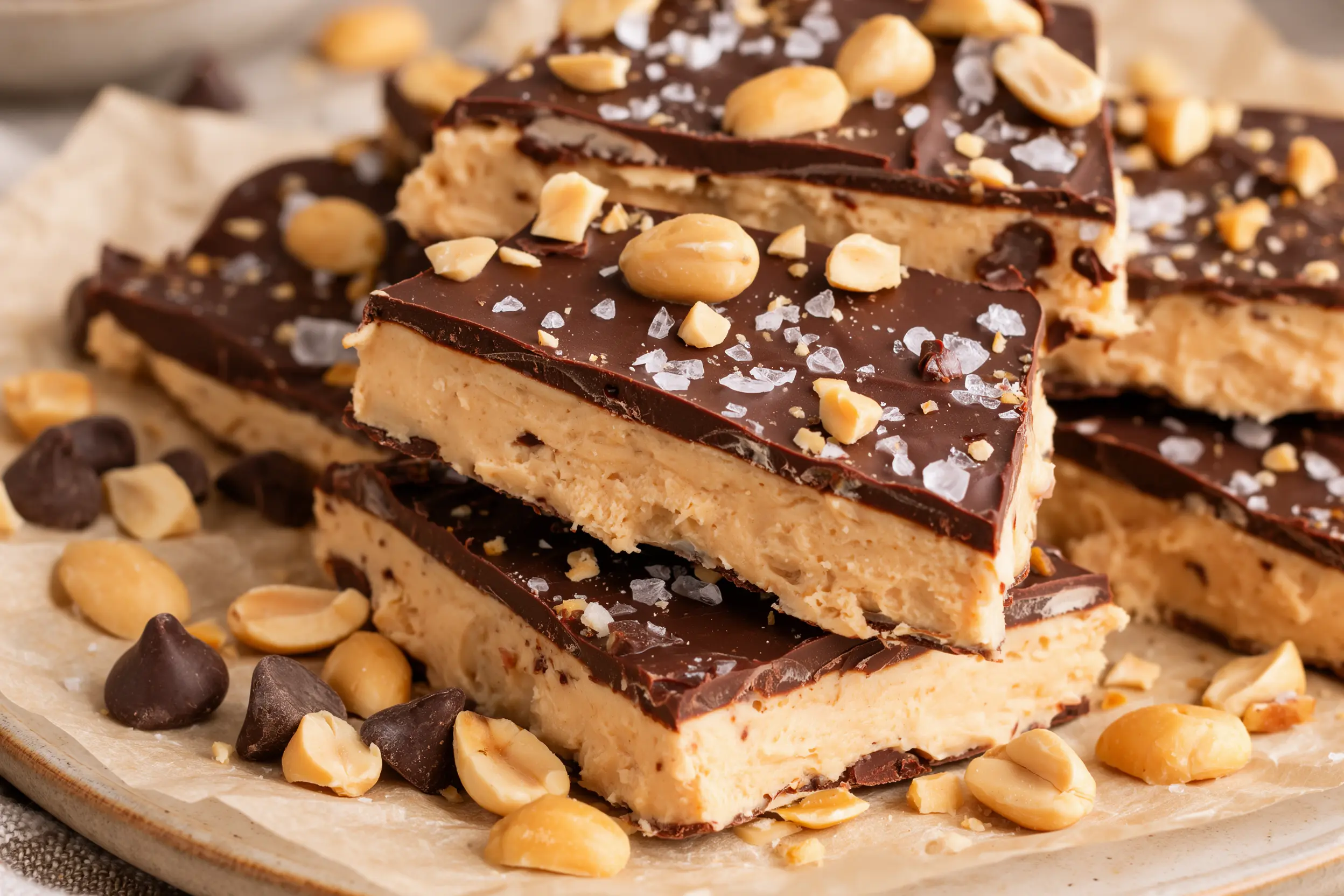 6-Ingredient Chocolate Peanut Butter Protein Bark