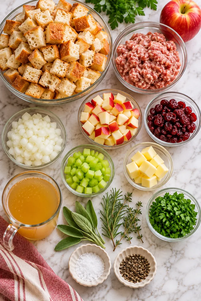 Cranberry Apple Sausage Stuffing Recipe