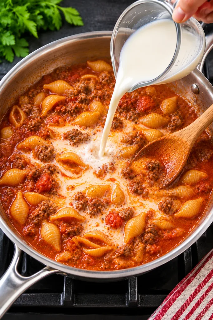 One-Pot 5-Ingredient Creamy Beef Pasta 6 5-Ingredient Creamy Beef Pasta