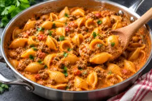 One-Pot 5-Ingredient Creamy Beef Pasta