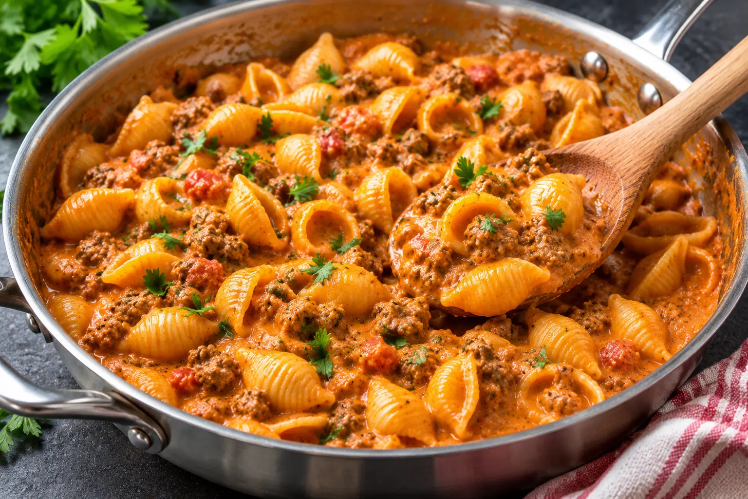 One-Pot 5-Ingredient Creamy Beef Pasta