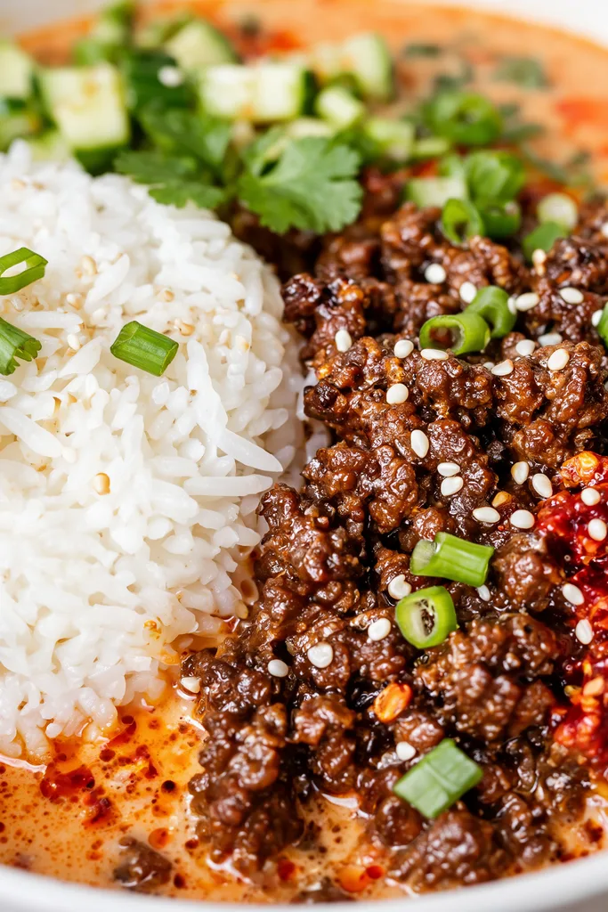  Curry Beef Broth Bowls with Crispy Ground Beef
