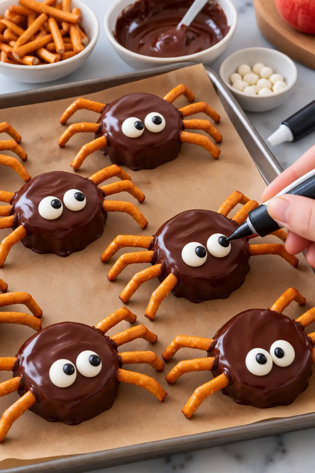 Easy Halloween Spider Apples Recipe 7 Decorating Chocolate Spider Treats