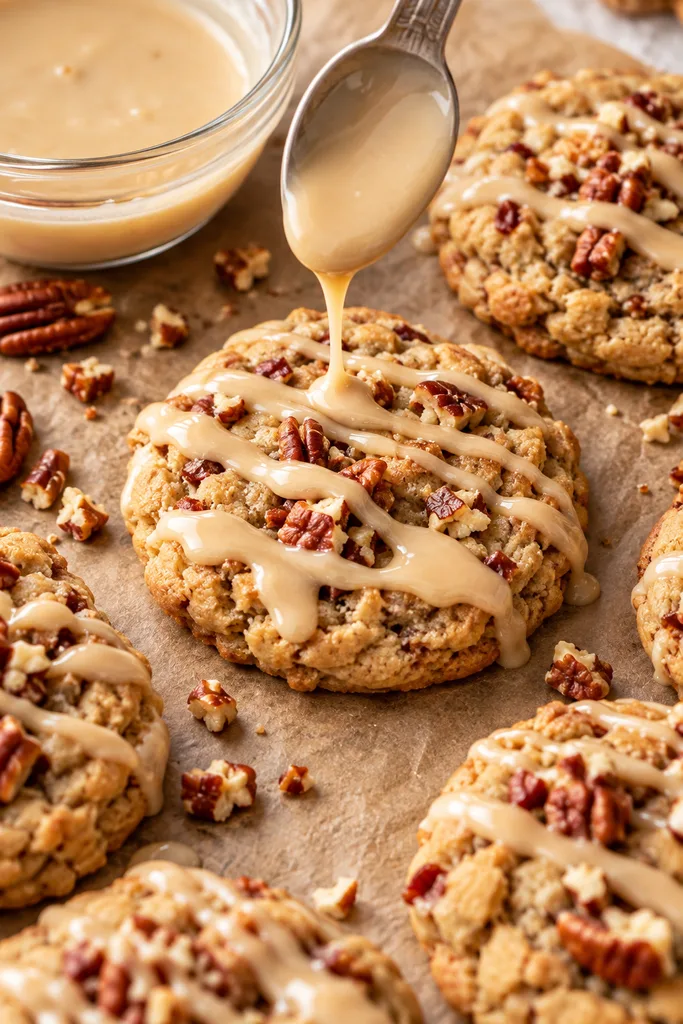 Maple Pecan Cookies with Maple Glaze 6 Glazed Maple Pecan Cookies Drizzle