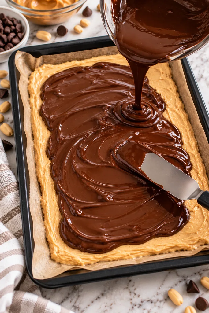 Glossy Chocolate Peanut Butter Protein Bark 