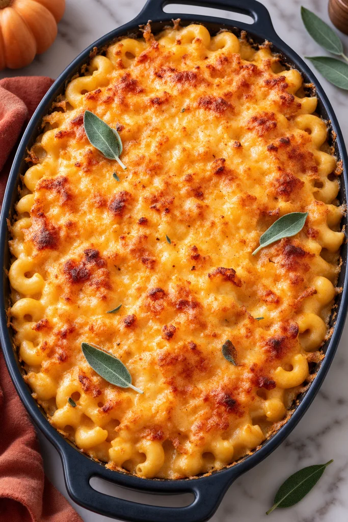 Golden and Bubbling Pumpkin Mac and Cheese