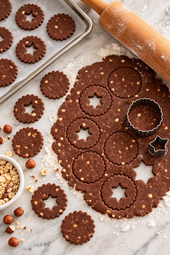 Easy Chocolate Linzer Cookies Recipe 4 Rolling and Cutting the Cookie Dough
