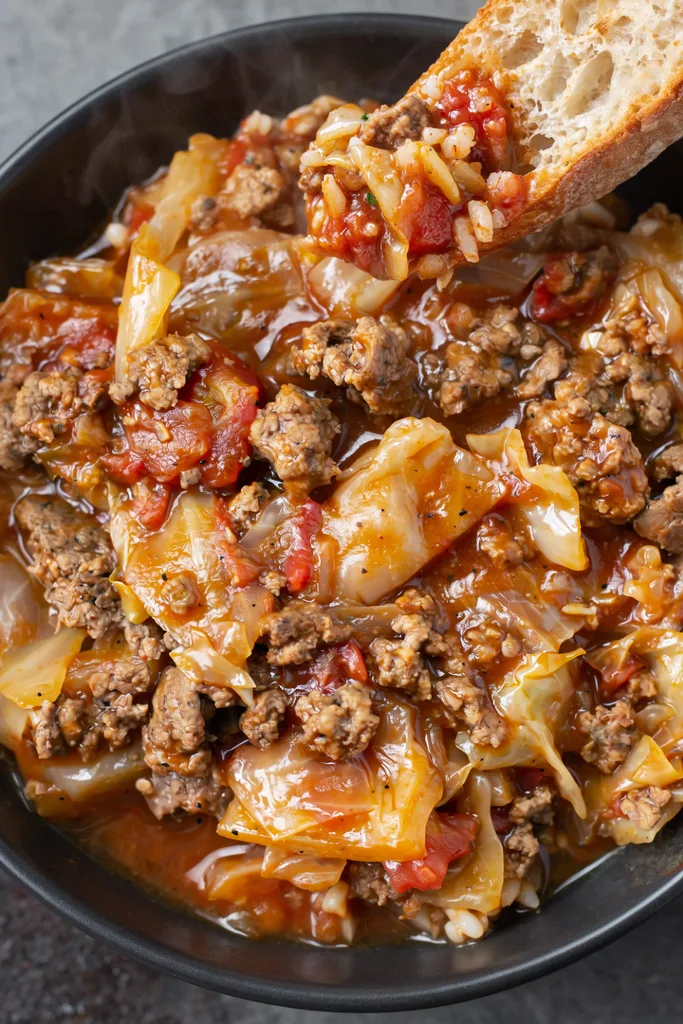 Delicious Crock Pot Unstuffed Cabbage Rolls Recipe 6 Hearty Crock Pot Unstuffed Cabbage Rolls with Dipping Bread