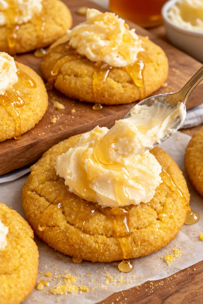 Cornbread Cookies with Fluffy Whipped Honey Butter Recipe 6 Honey-Drizzled Butter-Topped Cornbread Cookies
