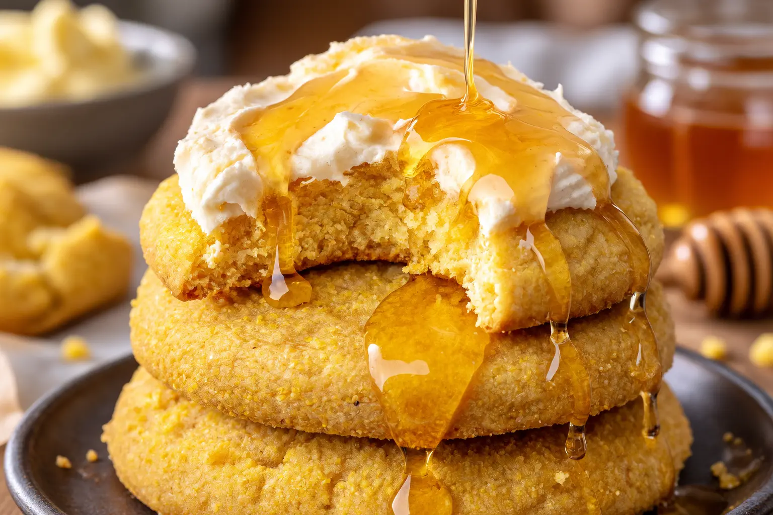 Cornbread Cookies with Fluffy Whipped Honey Butter Recipe