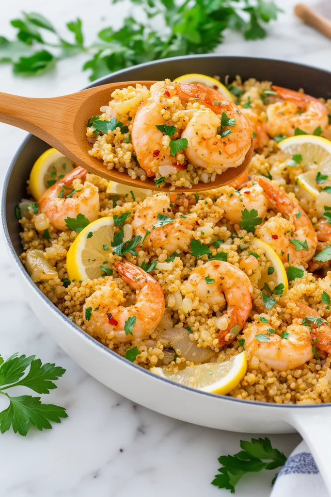 One-Pot Quinoa and Shrimp (Healthy, Low-Calorie Recipe) 3 One-Pot Quinoa and Shrimp
