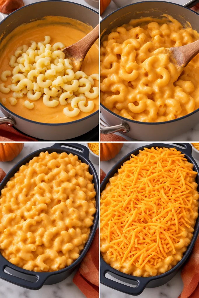 Pumpkin Cheesy Mac and Cheese Steps