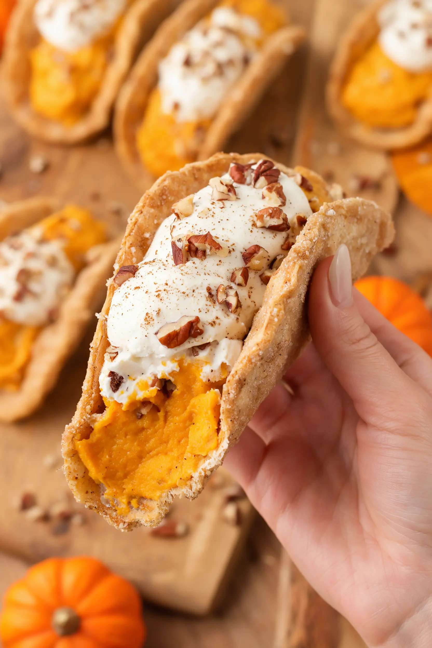 Finished Pumpkin Pie Tacos — Close-Up