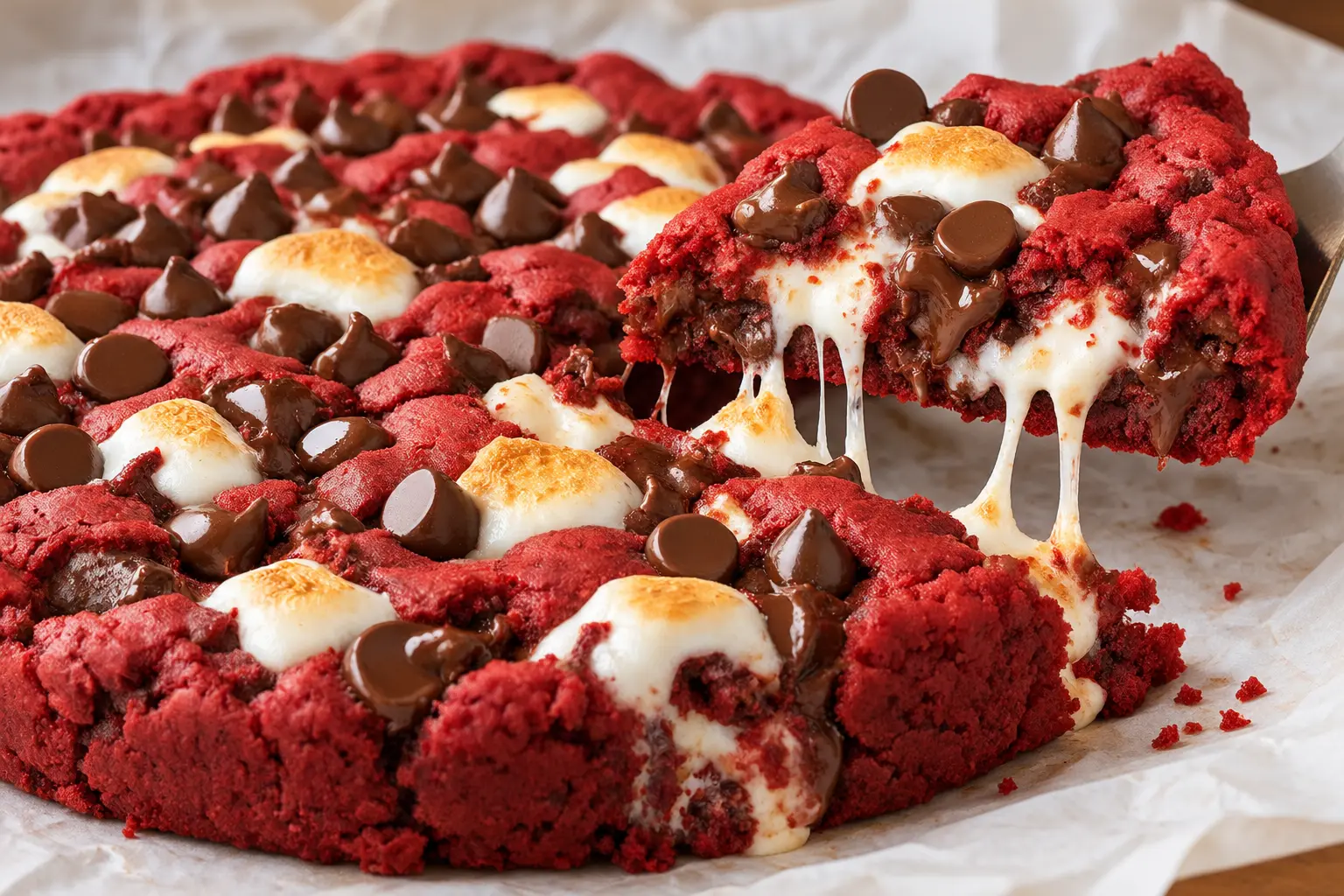 Red Velvet S’mores Cookie Cake Recipe