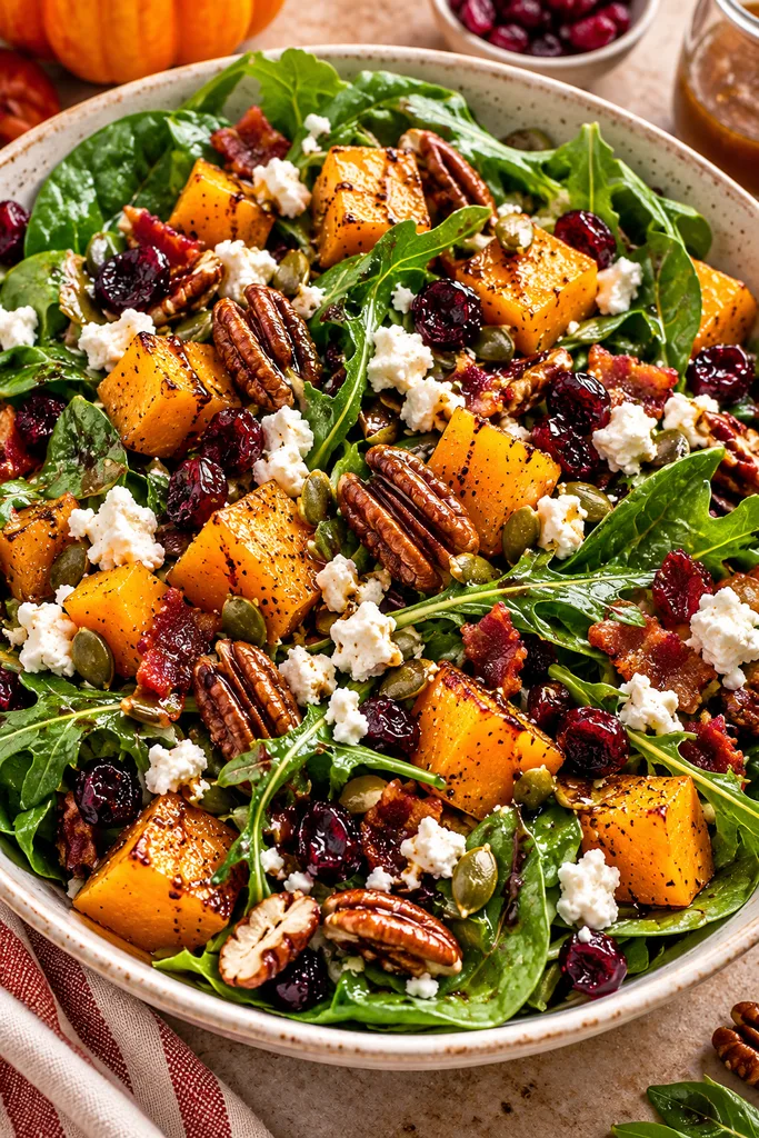 Make Ahead Thanksgiving Salad with Roasted Butternut Squash 
