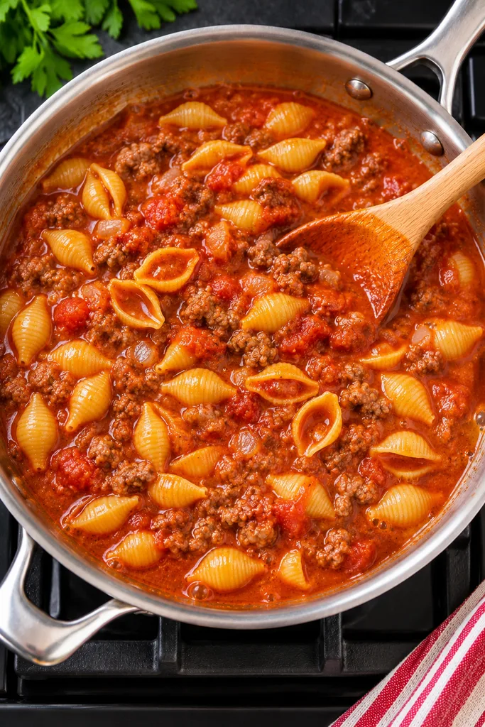 One-Pot 5-Ingredient Creamy Beef Pasta 5 5-Ingredient Creamy Beef Pasta
